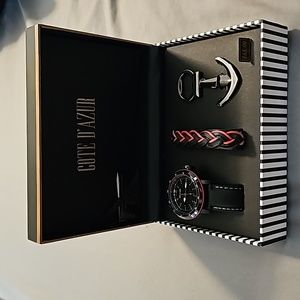 Brand New Men's Sporty Watch, Bracelet, & Anchor Bottle Opener Set